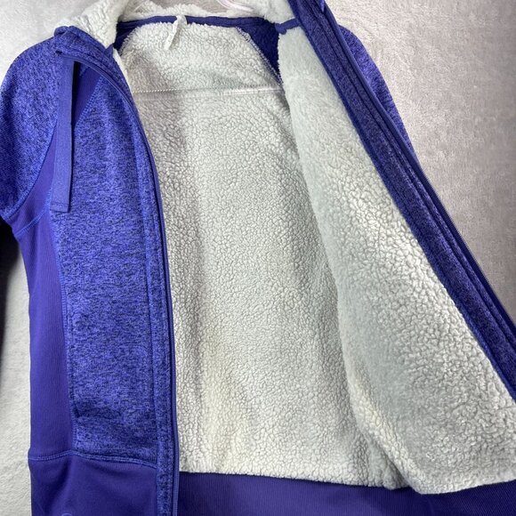 IDEOLOGY Jacket Womens Small Sherpa Lined Zip Up Hoodie in Purple - Picture 3 of 11